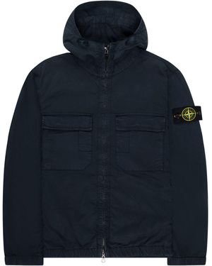 Stone Island Stretch Cotton Twill Tc Jacket - Blue