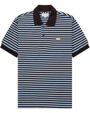 Lacoste Knitted Striped Polo - Blue