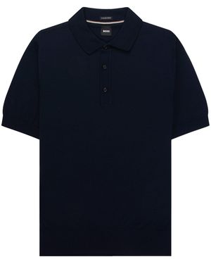 BOSS H Nolano Knitted Ss Polo - Blue