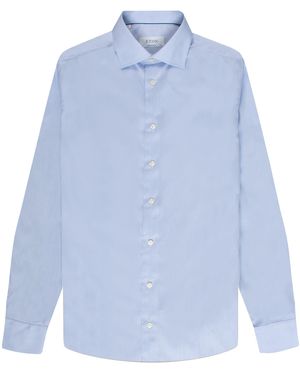 Eton Contemporary Fit Plain Formal Shirt - Blue