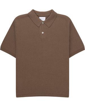 Norse Projects Walnut Anholt Cotton Crepe Polo - Brown