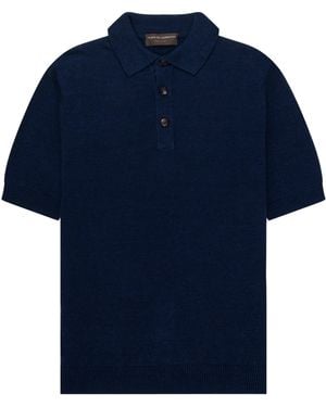 FILIPPO DE LAURENTIIS Filippo Knitted Ss Polo - Blue