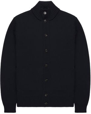 Slowear Full Button Chunky Cardigan - Blue