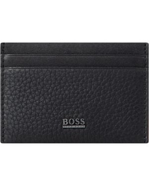 BOSS Hugo Helios_S Grained Leather Card Slip - Black