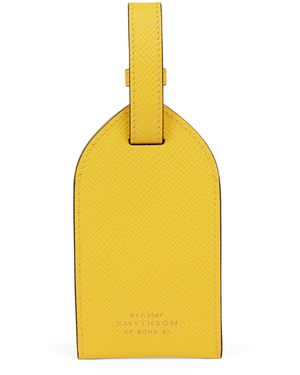 Smythson Luggage Tag Panama Leather - Yellow
