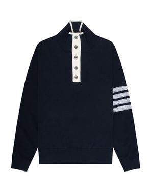 Thom Browne 4 Bar Arm Detail Cotton Knit - Blue