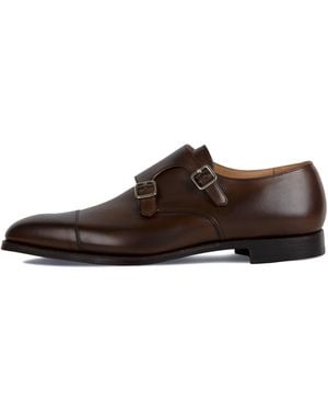 Crockett & Jones Lowndes Double Monk Strap Calf Leather Shoe - Brown