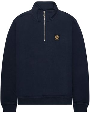 Belstaff Dark Ink 1/4 Zip Sweatshirt - Blue