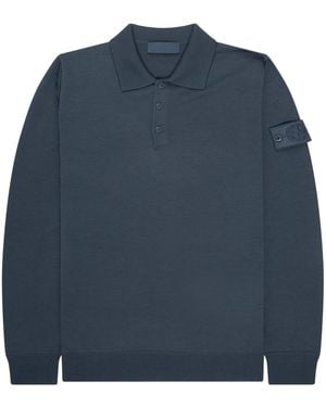 Stone Island Ghost Baltic Knitted Ls Polo - Blue