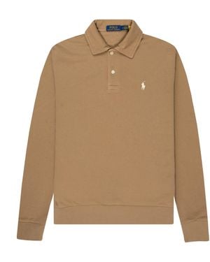 Polo Ralph Lauren Loopback Fleece Collared Sweatshirt - Brown
