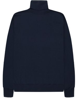 Canali Merino Wool Roll Neck - Blue