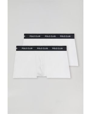 POLO CLUB Pack Di Due Boxer Bianchi Con Logo - Multicolore