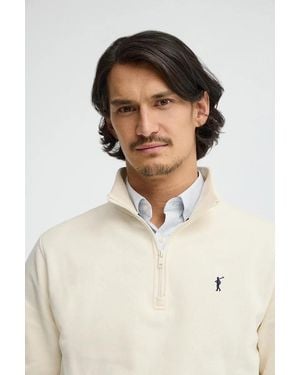 POLO CLUB Felpa Ecrù A Collo Alto Con Cerniera Con Ricamo Rigby Go - Neutro