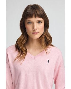 POLO CLUB Maglione Rosa Vigorè Con Scollo A V