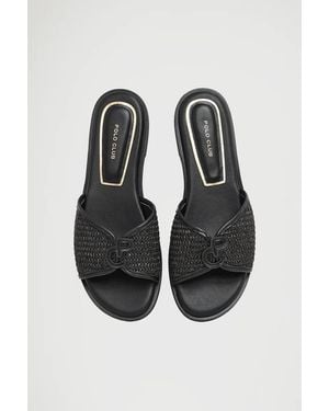 POLO CLUB Sandalo Ciabatta Marsi Nero Con Logo - Blu