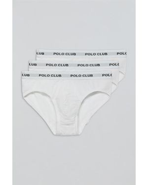 POLO CLUB Pack Di Tre Slip Bianchi Con Particolare - Blu