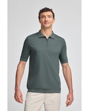 POLO CLUB Polo Esko Con Cerniera E Con Monogramma Ricamato - Verde