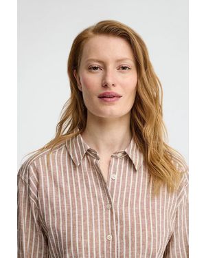 POLO CLUB Camicia Cotolino A Righe Terracotta Regular Fit Con Ricamo - Rosa