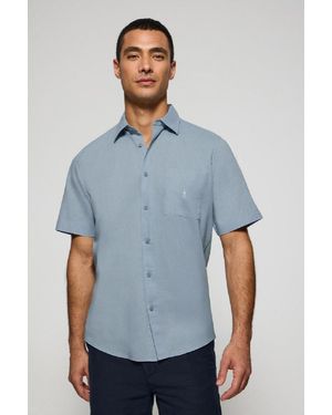 POLO CLUB Camicia Celeste A Maniche Corte - Blu