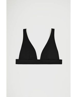 POLO CLUB Top Bikini Reversibile Nero Ed Ecrù Con Logo