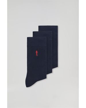 POLO CLUB Pack Di Tre Paia Di Calzini Blu Scuro Con Logo Rigby Go