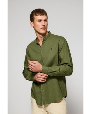 POLO CLUB Camicia Con Colletto Alla Coreana - Verde