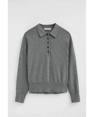 POLO CLUB Maglione Grigio Vigorè Colletto A Polo Con Bottoni