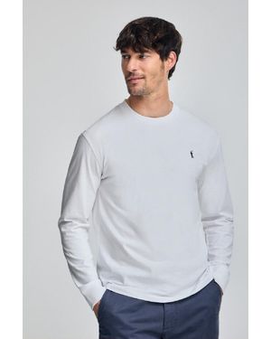 POLO CLUB Maglietta Bianca A Maniche Lunghe Con Ricamo Rigby Go - Grigio