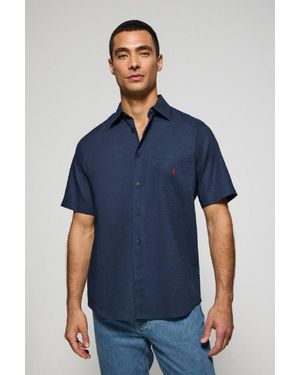 POLO CLUB Camicia Blu Marino A Maniche Corte