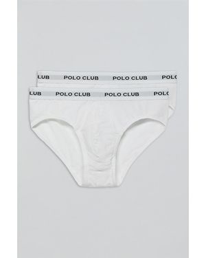 POLO CLUB Pack Di Due Slip Bianchi Con Particolare - Blu