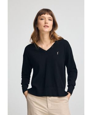 POLO CLUB Maglione Con Scollo A V - Blu