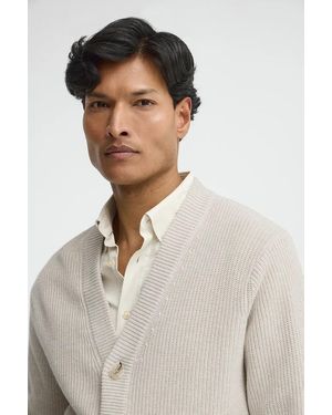 POLO CLUB Cardigan Crema Con Scollo A V E Fit Ampio Con Logo - Rosso