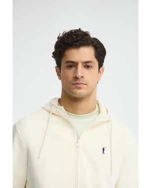 POLO CLUB Felpa Ecrù Con Cappuccio E Cerniera E Con Logo Rigby Go - Neutro