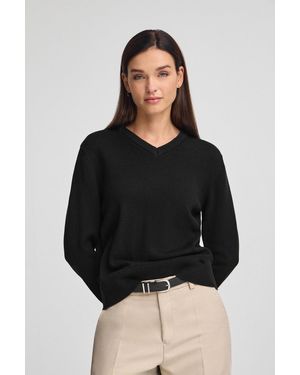 POLO CLUB Maglione Con Bottoni Sui Polsini - Nero