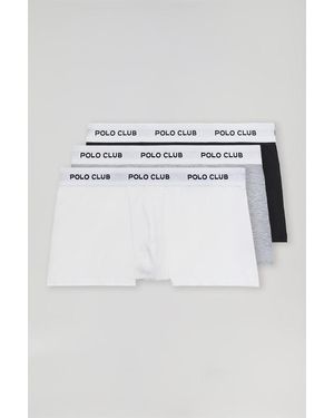 POLO CLUB Pack Di Tre Boxer Neri, Grigi E Bianchi Con Logo - Multicolore