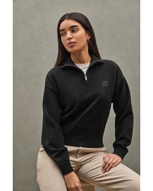 POLO CLUB Maglione Con Mezza Cerniera - Nero