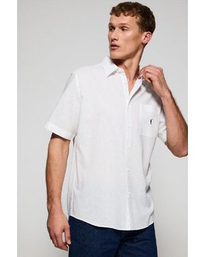 POLO CLUB Camicia Bianca A Maniche Corte - Bianco