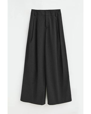 POLO CLUB Pantaloni Grigio Scuro A Righe Dal Taglio Dritto - Nero