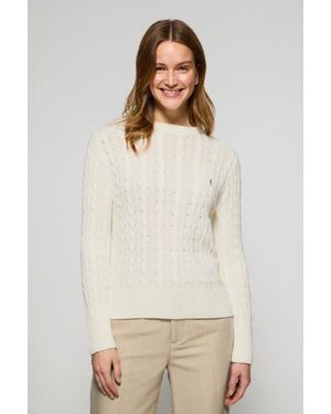 POLO CLUB Maglione Intrecciato A Girocollo E Ricamo Rigby Go - Neutro