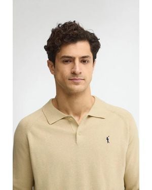 POLO CLUB Maglione Con Colletto Polo Con Bottoni E Logo Rigby Go - Neutro