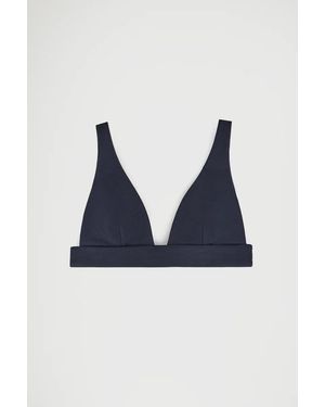 POLO CLUB Top Bikini Reversibile Blu Marino E Marrone Con Logo