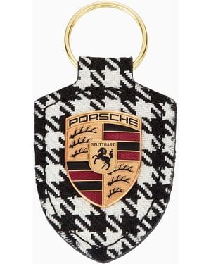 Porsche Lifestyle Pepita Crest Key Ring - Black