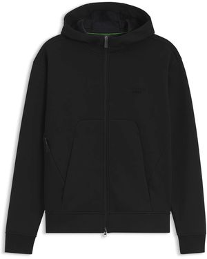 Porsche Lifestyle Relaxed-Fit Zip-Up Hoodie With Logo - Black