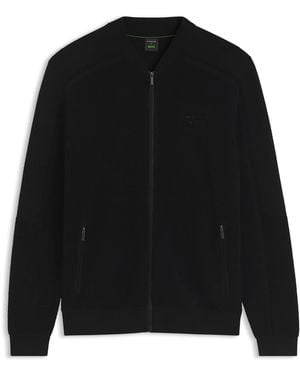 Porsche Design Cardigan Mit Reißverschluss Und Logo - Schwarz