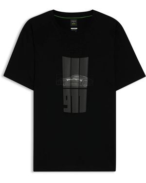 Porsche Lifestyle T‑Shirt With Reflective Branding – Porsche X Boss - Black