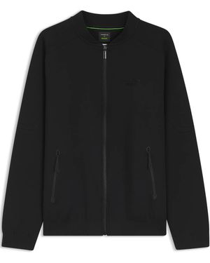 Porsche Lifestyle Zip‑Up Sweatshirt With Embossed Artwork – Porsche X Boss - Black