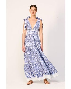 Poupette Long Dress Perla - Blue