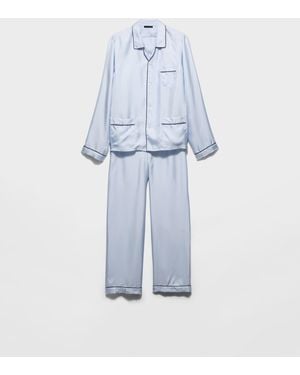 Prada Pyjama Aus Seidentwill - Blau