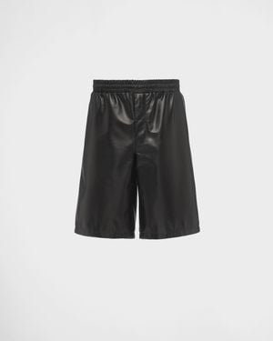 Prada Nappa Leather Bermudas - White