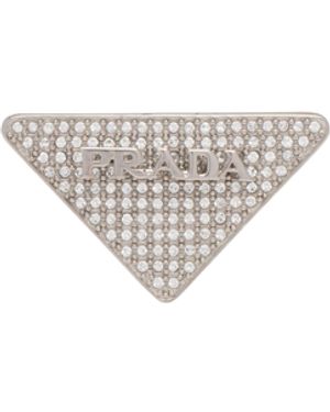 Prada Pendiente Con Joyas Y Logo En, Mujer - Multicolor